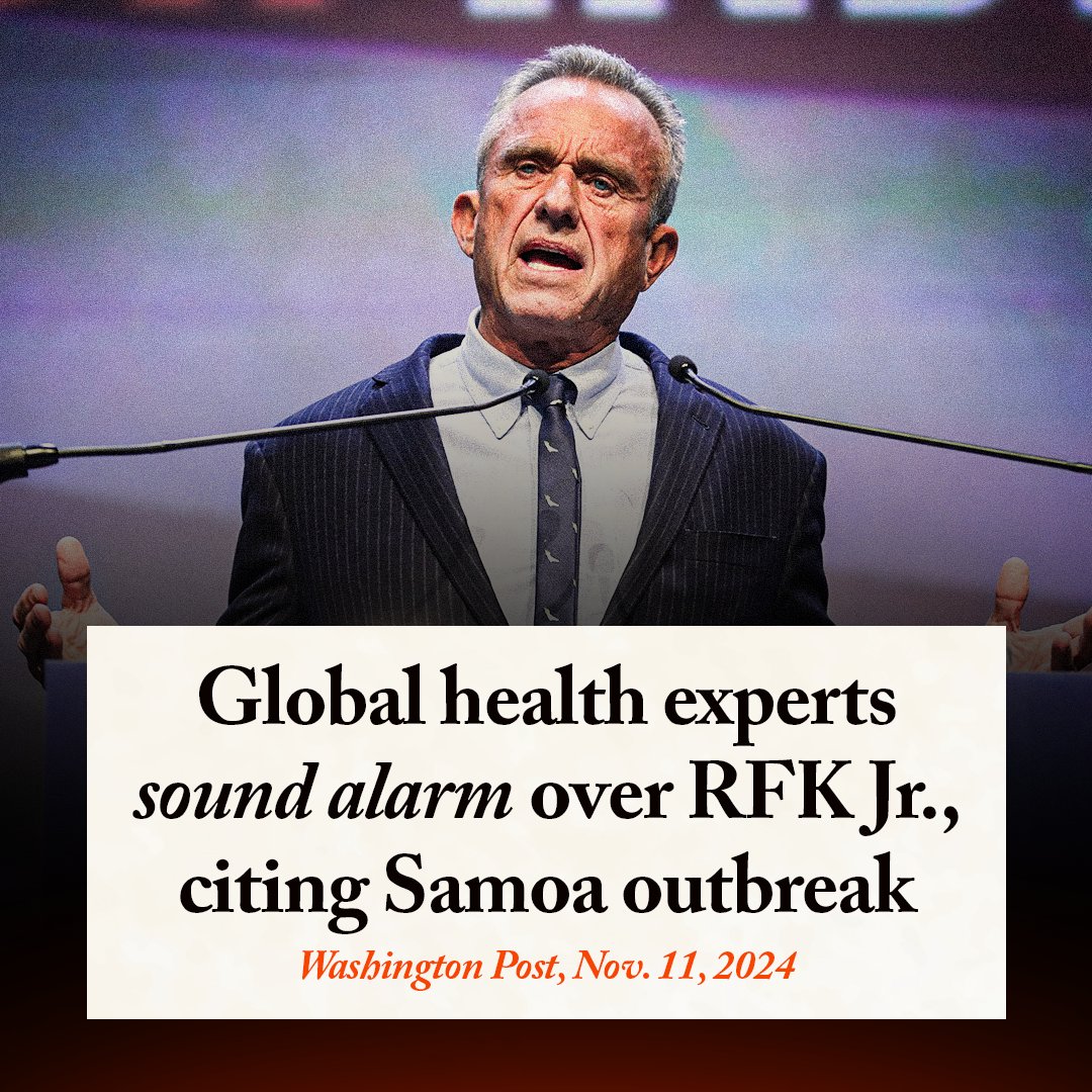 RFK Jr.’s fringe conspiracies are dangerous. He fueled deadly outbreaks, rejects science, and opposes lifesaving vaccines. He is unfit for HHS. #StopRFK