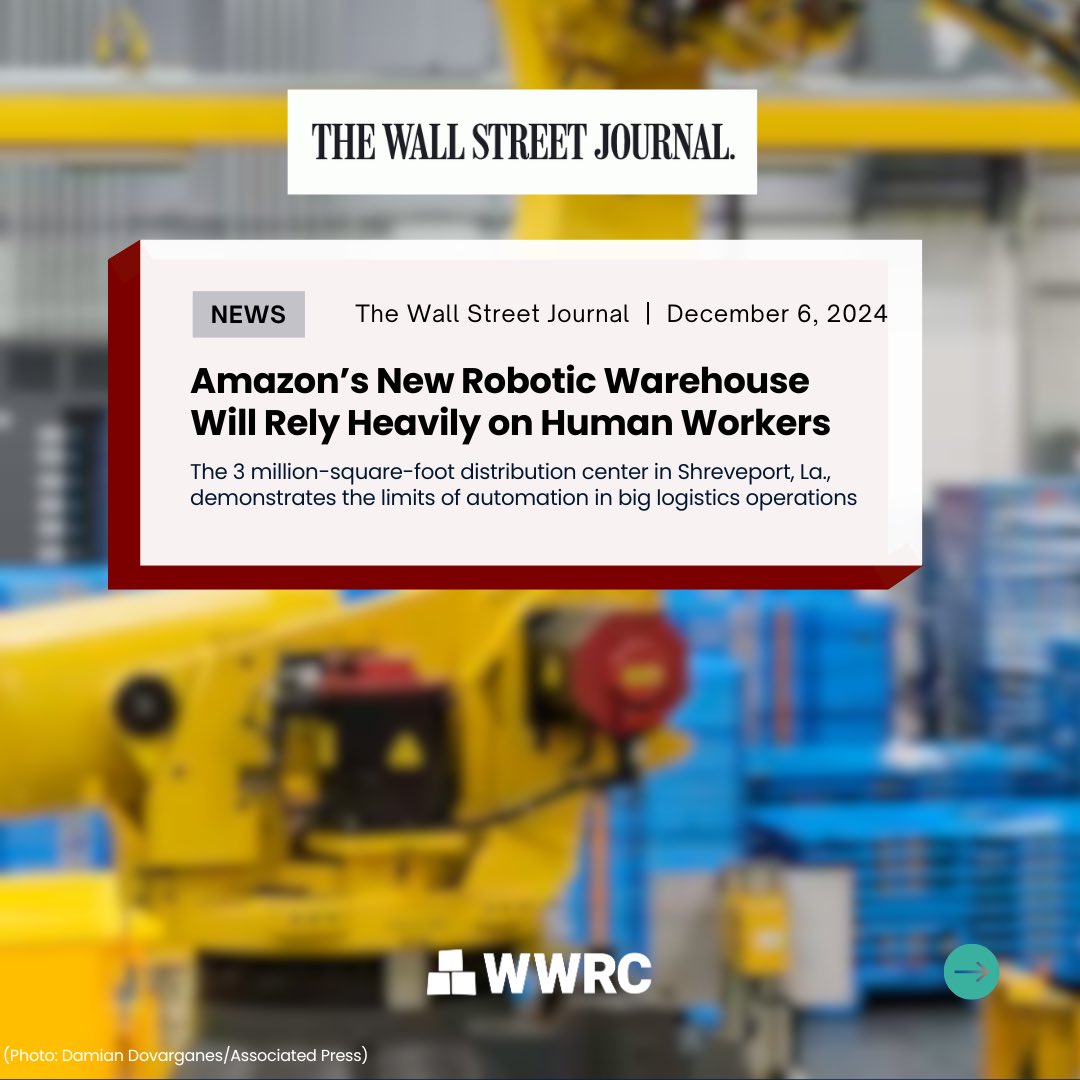 wwunited's tweet image. Very often we hear about @Amazon’s latest robot in its warehouses, but the reality is Amazon relies on 1.5 million human workers. And, Amazon&apos;s warehouses with robots have higher injury rates than those without. #AmazonHurts
