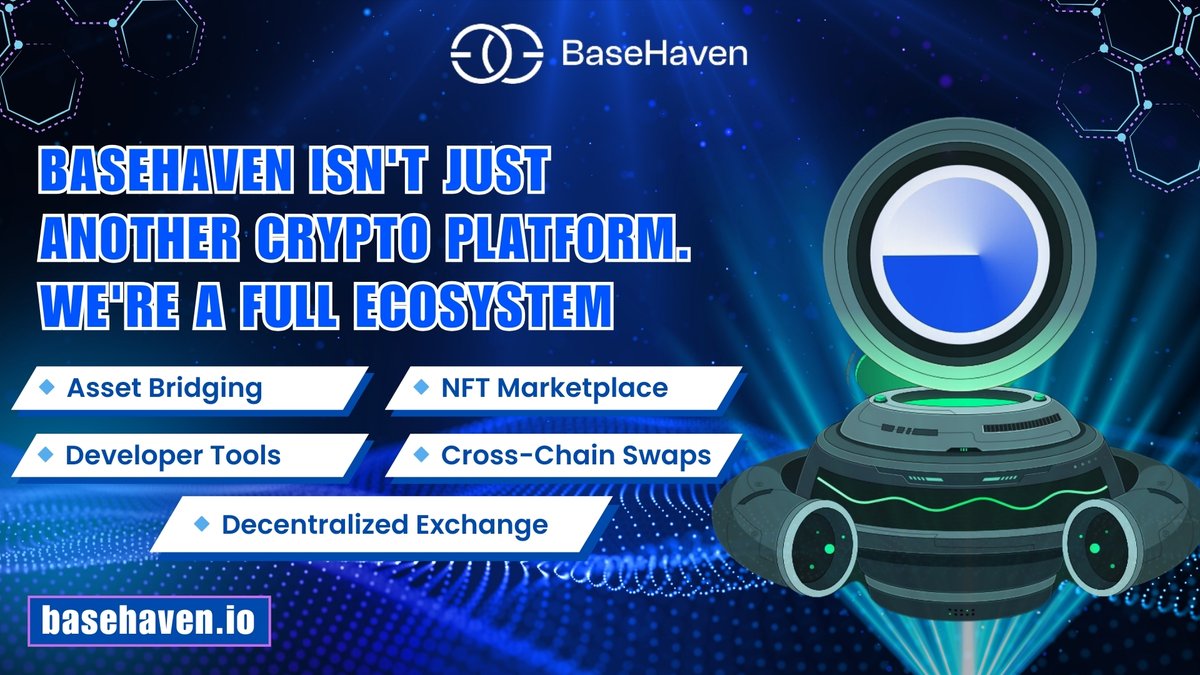 BaseHaven isn't just another crypto platform. We're a FULL ecosystem 🌐

🔹 Asset Bridging
🔹 NFT Marketplace
🔹 Decentralized Exchange
🔹 Developer Tools
🔹 Cross-Chain Swaps

One hub. Infinite crypto possibilities. 

Blockchain complexity? We don't know her. 😎
.
.
.
#BaseHaven