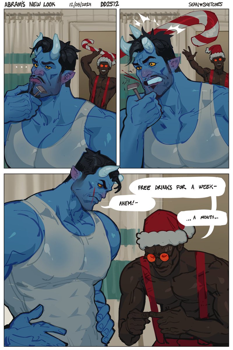 SeanSketches's tweet photo. Abram's new look, also merry christmas https://t.co/XlJ07edyVQ