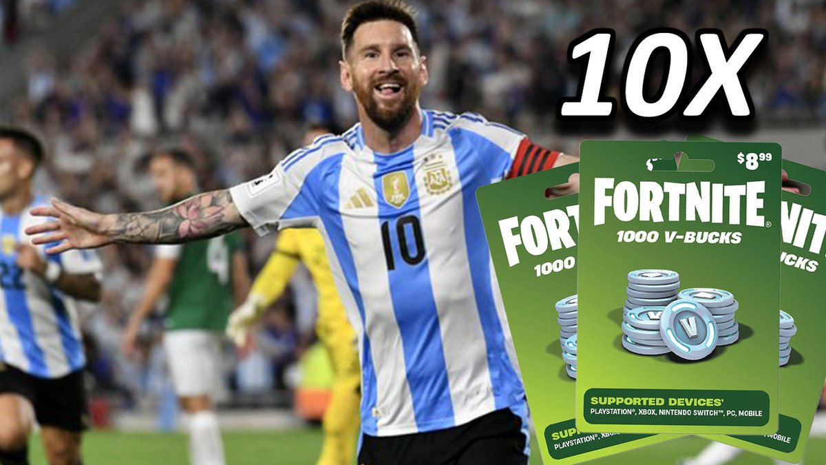 JoJoJosiah_'s tweet photo. TO CELEBRATE MESSI COMING OUT IN FORTNITE
10X 1000 Vbucks Fortnite GIVEAWAY!  

TO ENTER:
- Like 💞
- Repost ♻️
- Follow Me @JoJoJosiah_ and @TsarCabbage 
Ends December 14th!!  10 Winners will be pulled then and dm'd directly by me! Each winner will be given 1000 vbucks! https://t.co/MoMCQNzpwi