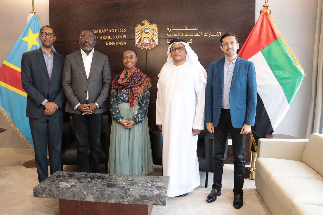 buenassa's tweet photo. Grateful to His Excellency Anwar Othman Barout Al Baroudi, #UAE
Ambassador to the #DRC, for inviting  Buenassa’s CEO @Eddy_Kioni &amp; team.

The meeting  focused on synergies related to #CriticalMinerals value chains reshaping  and our
copper-cobalt refinery project.
#ClimateAction https://t.co/YHQwwb8xjr
