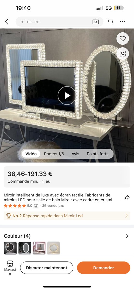 dodo45043760448's tweet image. Les filles ne vous faites pas avoir par #yassootd elle achète ses miroirs en gros sur #alibaba et les revends 5x le prix. 

Très déçue de #princessroom 

#inesbvc #poupette #yassouk