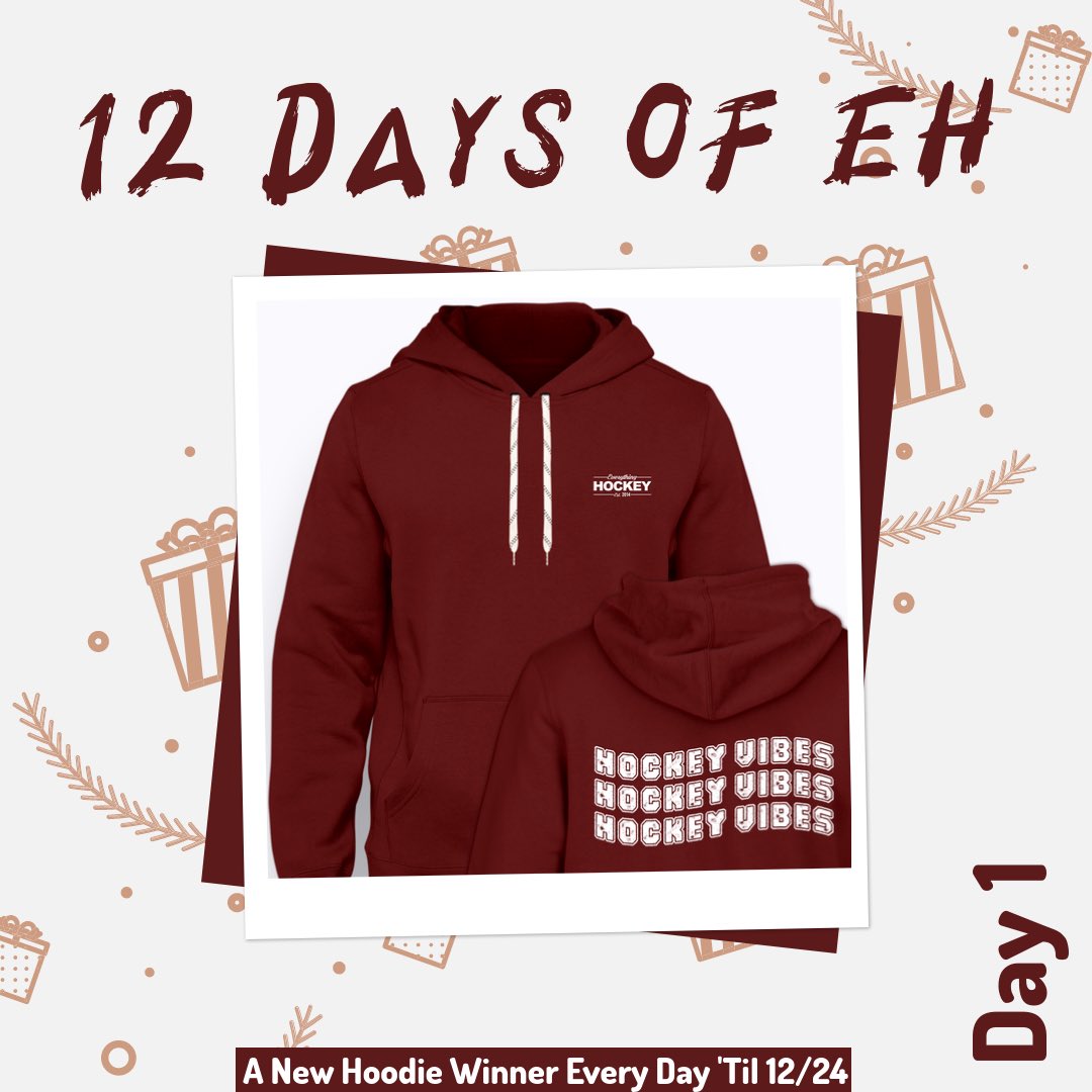 EHClothing's tweet image. 🎄🎁🎄12 DAYS OF CHRISTMAS🎄 🎁🎄
 🎁🎄🎄🎁🎄 GIVEAWAY  🎄🎁🎄🎄🎁

DAY 1️⃣

We’re giving away a new Hockey Lace Hoodie from our store each day ‘til 12/24.

How to enter:

1. Follow @ehclothing 
2. Quote this post with #EHMerryChristmas OR tag a friend!

*One winner across socials…