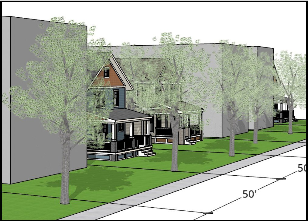 CentralStNeighb's tweet photo. What would #EvanstonUpzoning look like on a typical #Evanston R1 or R2 block? See more at https://t.co/AqLHgs1Bnb https://t.co/O4FHNIVRv7