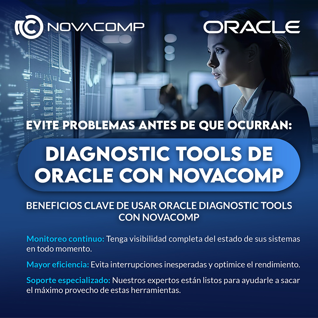 Novacomp's tweet image. ¿Problemas en sus sistemas? 🛑 Con Oracle Diagnostic Tools y Novacomp, anticípese a los fallos:
🔗 Más información aquí: crnova.com/contactenos/
#TecnologíaTI #OracleTools #MonitoreoTI #RendimientoTI #SoporteEspecializado