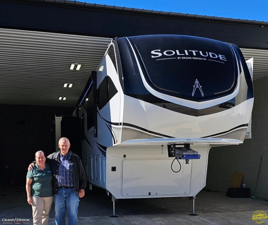 CampersUnlimitd's tweet photo. Congratulations to Todd Castle from Temple , Ga.. on your Solitude by Grand Design!! Sales lady Babs Alvarez was happy to help this wonderful customer! Thank you for traveling the extra miles to shop at our Oxford location! Let the good times roll! https://t.co/IIVhZGCOGz