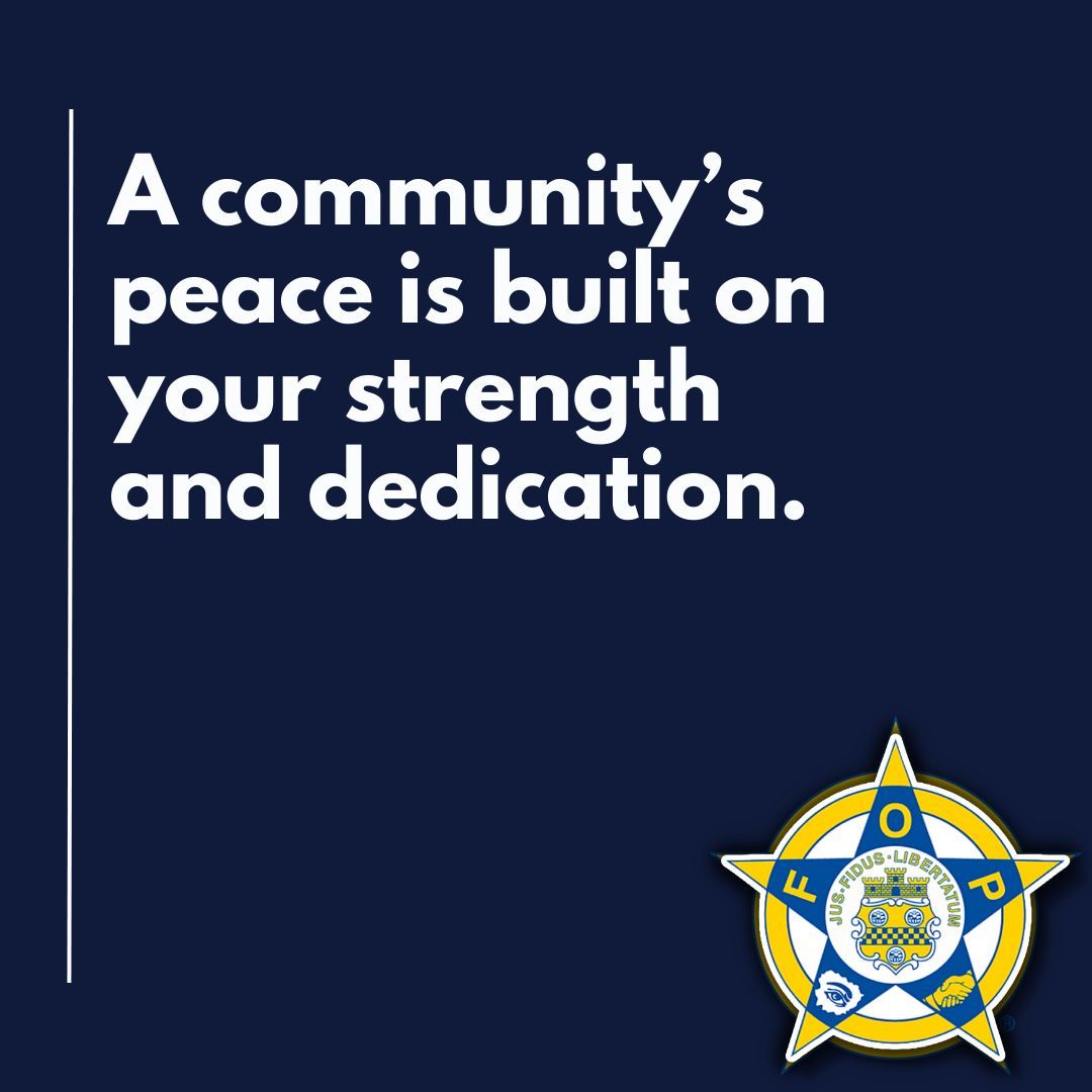 GLFOP's tweet image. The peace in every community is a direct result of the strength, courage, and dedication of those who serve.

#CommunityPeace #StrengthInService #DedicatedToCommunity #LawEnforcementHeroes #BehindTheBadge #Resilience #HopeForTomorrow #ServiceAboveSelf #VoiceOfLEO #FOPFamily…