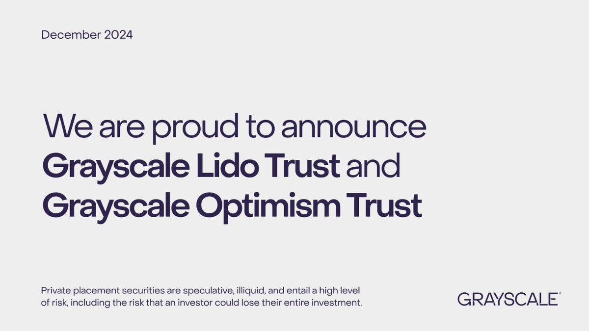 Grayscale has introduced two new crypto investment funds with a single asset - Grayscale Lido Trust LDO and Grayscale Optimism Trust OP. #CryptoInvestment #Grayscale #LidoOptimism