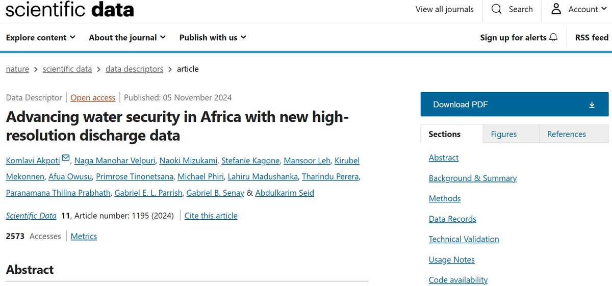 Komlavi Akpoti, Ph.D (@kakpoti) on Twitter photo 🌍 Exciting news for water security in Africa! A new study introduces VegDischarge v1, a high-resolution discharge dataset covering 64,000 river segments across the continent. doi.org/10.1038/s41597… hdl.handle.net/10568/162907 <a href="/IWMI_/">IWMI</a> <a href="/nmvelpuri/">Naga Manohar Velpuri</a> #Hydrology #ClimateResilience #Africa 🌍 Exciting news for water security in Africa! A new study introduces VegDischarge v1, a high-resolution discharge dataset covering 64,000 river segments across the continent. doi.org/10.1038/s41597… hdl.handle.net/10568/162907 <a href="/IWMI_/">IWMI</a> <a href="/nmvelpuri/">Naga Manohar Velpuri</a> #Hydrology #ClimateResilience #Africa