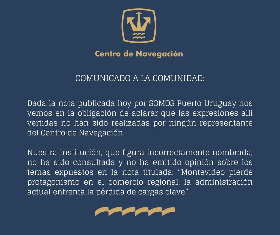 Compartimos comunicado en relación a la nota de <a href="/PuertoSomos/">SOMOS Puerto Uruguay</a>