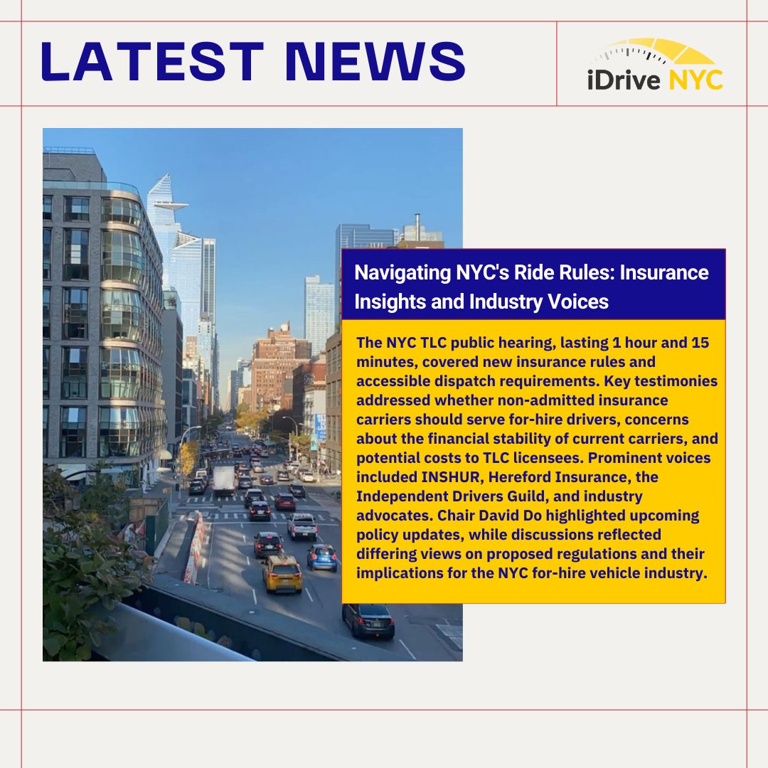 iDriveNYC's tweet image. Debating NYC’s for-hire future: Insurance rules spark industry-wide discussions at the NYC TLC hearing. 🗽🚖 #NYCTLC #ForHireDrivers #InsuranceRegulations #NYCUpdates #RideSafe