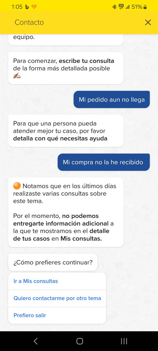 jjsalasm's tweet photo. @Mercadolibre Tengo 15 días esperando mi pedido y cada vez que vence el plazo que ustedes me dan, vuelvo a pedir ayuda, hoy me salio esto, 😂😂 osea y no estés jodiendo? @Mercadolibre https://t.co/B0pTQEfIXl