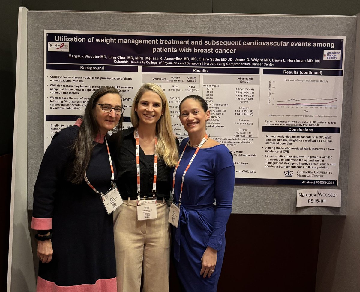 Melissa Accordino, MD, MS (@maccordino) on Twitter photo So proud of <a href="/margaux_wooster/">Margaux</a> for her work related to weight management treatment and subsequent cardiovascular events among patients with BC at today’s spotlight session at #SABCS2024! #crushedit <a href="/columbiacancer/">Herbert Irving Comprehensive Cancer Center</a> <a href="/ColumbiaMed/">Columbia Medicine</a> So proud of <a href="/margaux_wooster/">Margaux</a> for her work related to weight management treatment and subsequent cardiovascular events among patients with BC at today’s spotlight session at #SABCS2024! #crushedit <a href="/columbiacancer/">Herbert Irving Comprehensive Cancer Center</a> <a href="/ColumbiaMed/">Columbia Medicine</a>