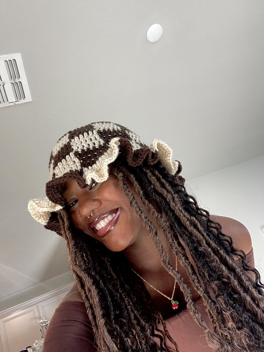 boldoopsie's tweet photo. I got so many compliments on my hat today! 
Should I make more? 🤎 https://t.co/RO9rcMT2Nh