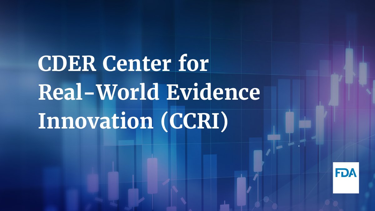 Today, CDER announced the new Center for Real-World Evidence Innovation (CCRI) which aims to coordinate, advance, and promote the use of real-world data (RWD) and real-world evidence (RWE) in regulatory decision-making: fda.gov/drugs/drug-saf…