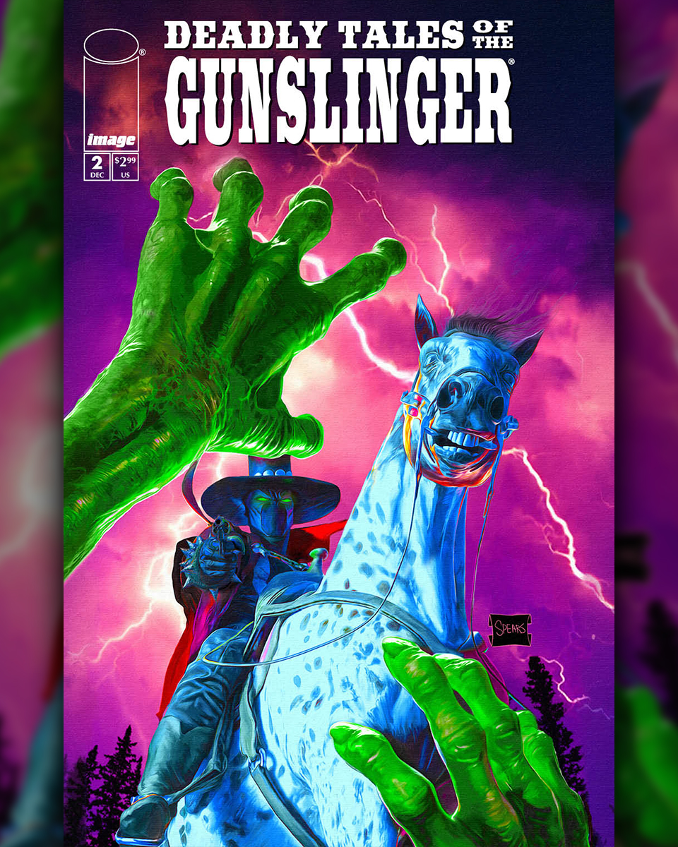 Todd_McFarlane's tweet photo. Another FANTASTIC cover for DEADLY TALES OF THE GUNSLINGER #2...
Let your LCS know YOU want a copy by 12/25/24! On shelves 1/22/25.
Artist: @markspearsart π₯
TODD.
#DTGS #gunslingerspawn #spawn #imagecomics #comicart #deadlytales @McFarlaneComics @ImageComics https://t.co/0MDafSpc8T