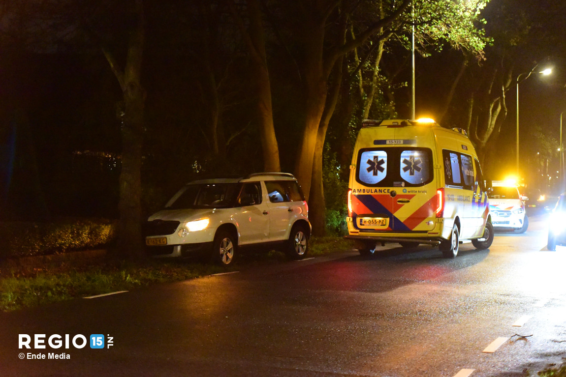 Auto botst tegen boom op Madeweg in Monster
