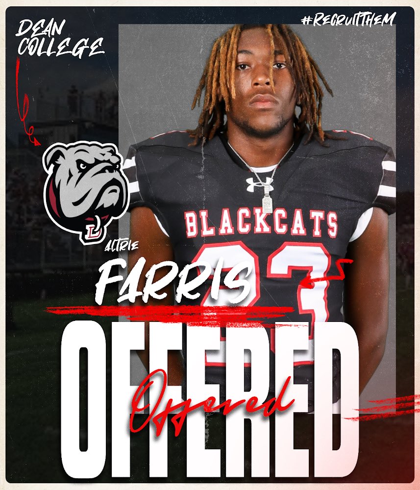Mexia_Athletics's tweet photo. Altrie Farris receives his first offer from Dean College of Franklin, Massachusetts to further his education and football career! #WEKAT #RecruitTheM https://t.co/KHe2FsgVkh