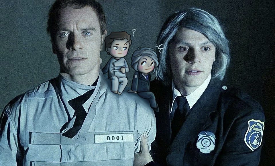 Rufflywings's tweet photo. They’re so dad &amp; son you guys😔
#petermaximoff #eriklehnsherr https://t.co/p4AymJyoJg
