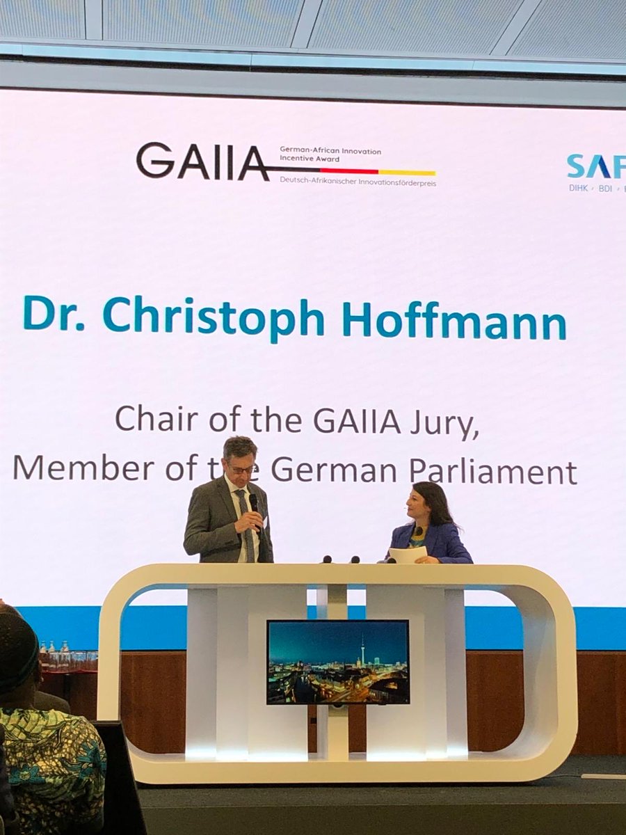 GERonAfrica's tweet photo. Congratulations to the winners of the German-African Innovation Incentive Award #GAIIA from Namibia 🇳🇦, Ethiopia 🇪🇹, Morocco 🇲🇦, Uganda 🇺🇬, Ghana 🇬🇭 and Germany 🇩🇪. Innovative solutions that benefit African countries and Germany. ⁦@BMBF_Bund⁩ ⁦@DIHK_News⁩ https://t.co/dZJiwzDs3f