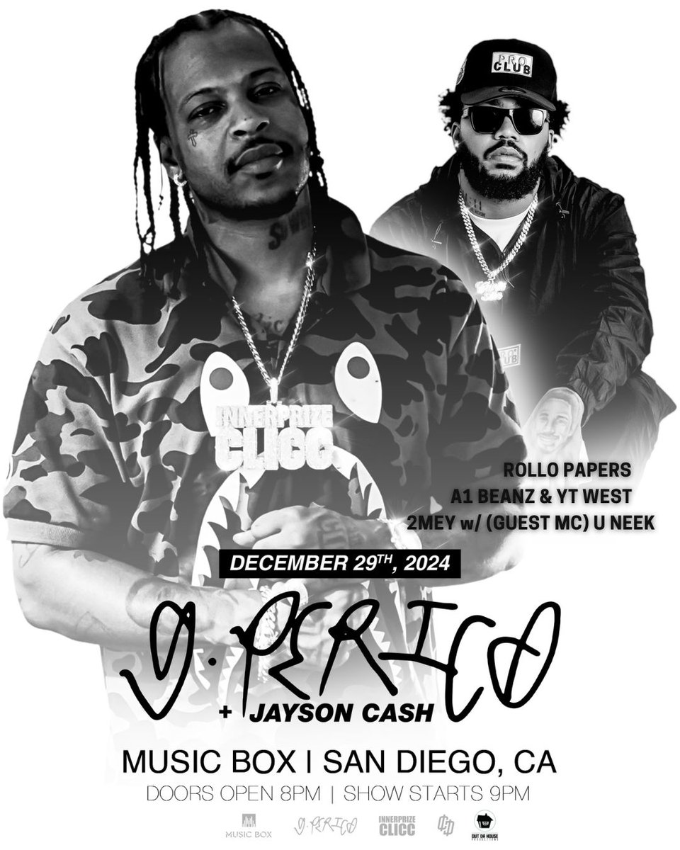 MusicBoxSD's tweet photo. 🚨 San Diego, the wait is over! @BGPerico is BACK at Music Box on December 29 with @Uknowcash.
🎟️ Got your tickets yet? https://t.co/mlNjap3mjC
#SanDiegoEvents #GPerico #MusicBoxSD #LiveMusicSanDiego https://t.co/gmA9hkuIvx