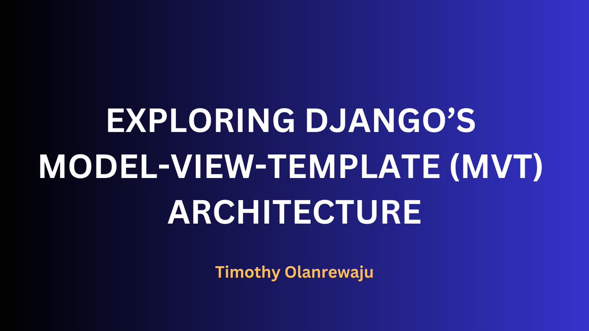 freeCodeCamp's tweet image. Django is a powerful Python web framework that's built on the Model-View-Template architectural pattern. This in-depth guide teaches you how these three components interact so you can leverage Django's full capabilities.
Search freeCodeCamp News for: "How Django's MVTโฆ
