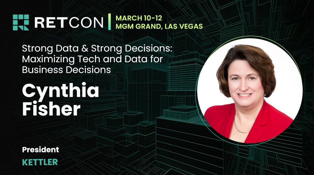 We're thrilled to welcome Cynthia Fisher, President at
<a href="/KETTLERliving/">KETTLER</a>, to the stage at RETCON 2025! Join us March 10-12 at MGM Grand, Las Vegas! 🚀 Apply for a free pass or register now! shorturl.at/TiiqN