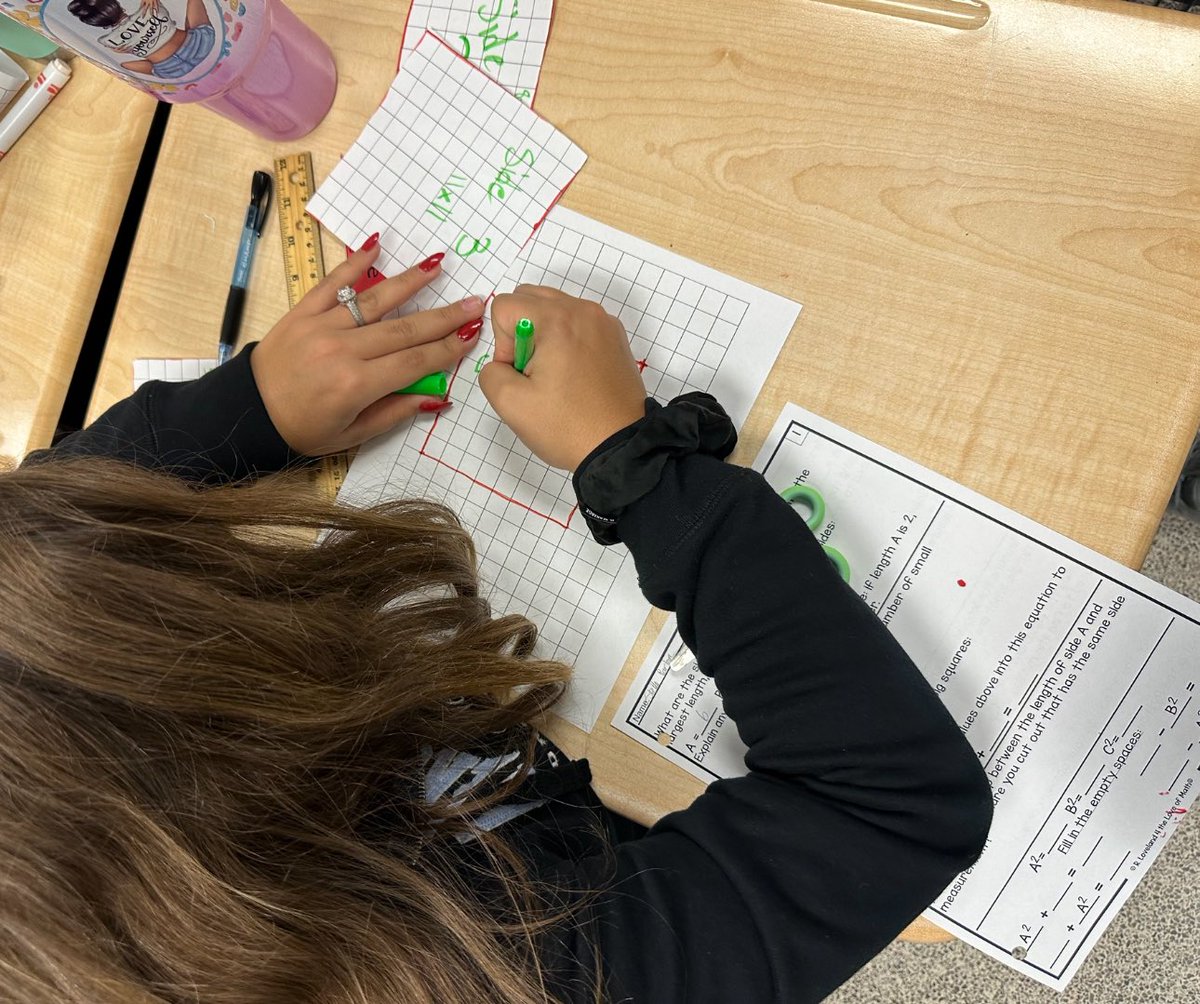 mhelladisla's tweet photo. 7th graders explored the Pythagorean Theorem with two hands-on tasks! 🔺📏
1️⃣ Building squares on each side length of a triangle and cutting square grids to uncover the relationship.✂️⬜️
2️⃣ Using Cheez-It to prove right triangles—making math so cheesy and so right! 🧀📐 😊 https://t.co/YT4l29hJkD