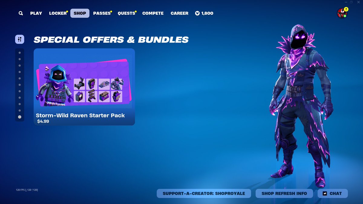 Platinum icons + Storm-Wild Raven LEGO Starter pack are out now in the #Fortnite itemshop!

Use Code 'ShopRoyale' to support me ❤️ #EpicPartner