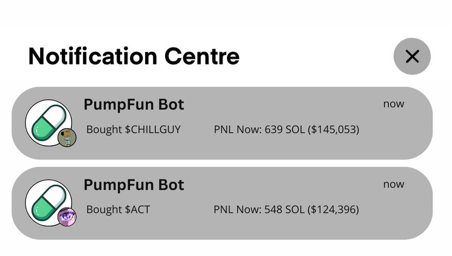 这个朋友用ChatGPT 创建了pumpfun 自动交易机器人，赚了 25 万美金

$pnut [340x]
$act [165x]
$goat [44x]
$michi [74x]
#CHILLGUY [189x]

下面是创建机器人的全过程方法 👇🏻👇🏻
