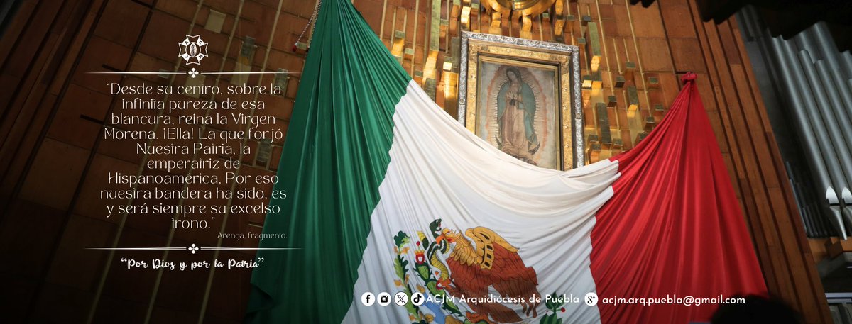ACJM_Puebla's tweet photo. "Non fecit taliter omni nationi" - Benedicto XIV 📷📷
12 de Diciembre Solemnidad de Nuestra Señora de Guadalupe, Emperatriz de Hispanoamérica. 📷
#VivaSantaMaríaDeGuadalupe #SoyACJM #AcciónCatólicaMexicana https://t.co/dOG7wjijhz