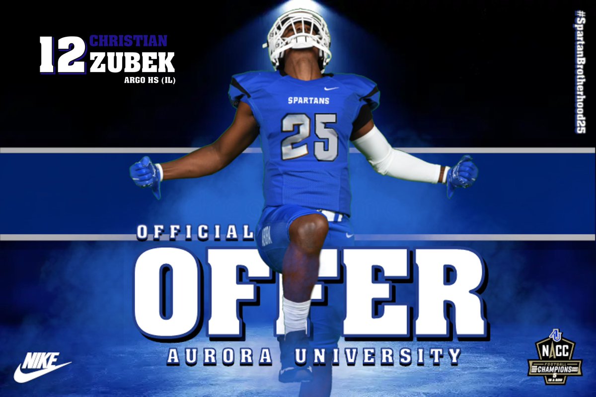 Christian Zubek (@christian042707) on Twitter photo After a great conversation with <a href="/DonBeebeNFL/">Don Beebe</a> I’m blessed to have earned an official offer from Aurora University!!!
<a href="/AU_SpartanFB/">Aurora University Football</a> <a href="/CoachPiasecki/">Coach Pi</a> <a href="/AUCoachZim/">J.T. Zimmerman</a> <a href="/argo_football/">Argo Football</a> <a href="/CoachRossberg/">Coach Rossberg</a> <a href="/EDGYTIM/">Timothy “EDGYTIM” OHalloran</a> <a href="/PrepRedzoneIL/">Prep Redzone Illinois</a> <a href="/sixstarfootball/">Six Star Football | PLUS+</a> After a great conversation with <a href="/DonBeebeNFL/">Don Beebe</a> I’m blessed to have earned an official offer from Aurora University!!!
<a href="/AU_SpartanFB/">Aurora University Football</a> <a href="/CoachPiasecki/">Coach Pi</a> <a href="/AUCoachZim/">J.T. Zimmerman</a> <a href="/argo_football/">Argo Football</a> <a href="/CoachRossberg/">Coach Rossberg</a> <a href="/EDGYTIM/">Timothy “EDGYTIM” OHalloran</a> <a href="/PrepRedzoneIL/">Prep Redzone Illinois</a> <a href="/sixstarfootball/">Six Star Football | PLUS+</a>