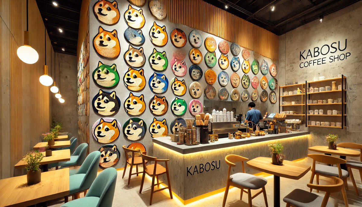 okwemomo's tweet photo. "Turning dreams into reality" ✨ The feeling of walking into a coffee shop artistically decorated with kabosu's cheerful images, the feeling is like a "dream comes true"❤️ @DogeAfrica_ @ownthedoge
@Smoke_theArtist @boopsterzz
#DogeArt #ArtChallenge #doge #CryptoArt #web3Nigeria https://t.co/RpLDWInv1S