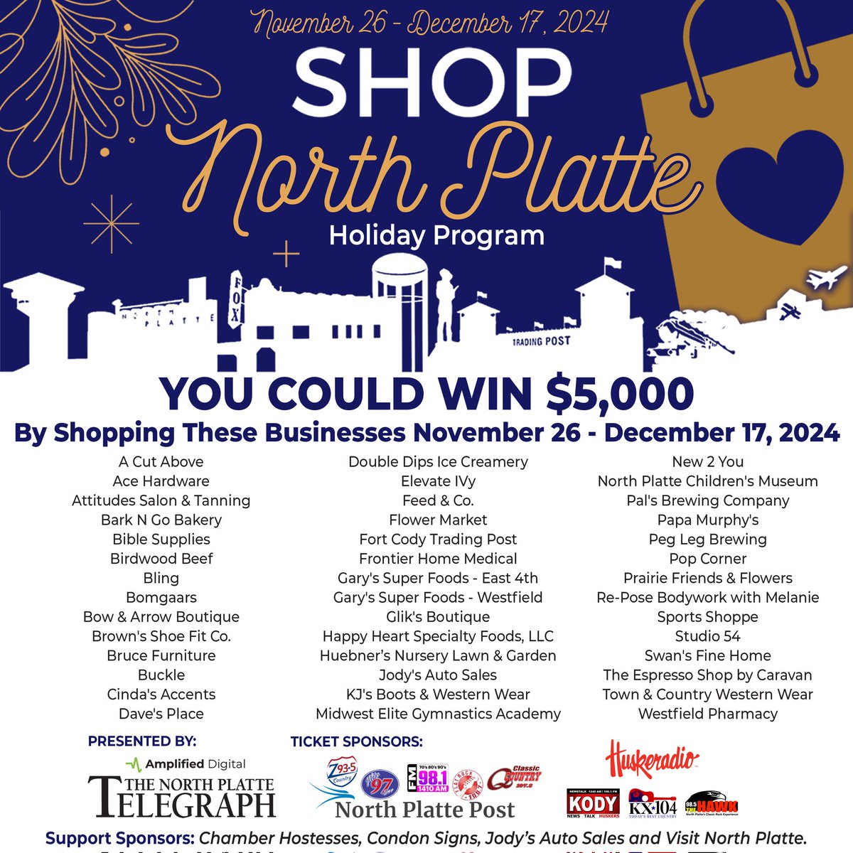 NPChamber's tweet image. A little under one week left to shop and collect tickets for your chance to win $5,000! #ShopNPHoliday #ShopLocalFirst 
More details: nparea.com/shop-north-pla…