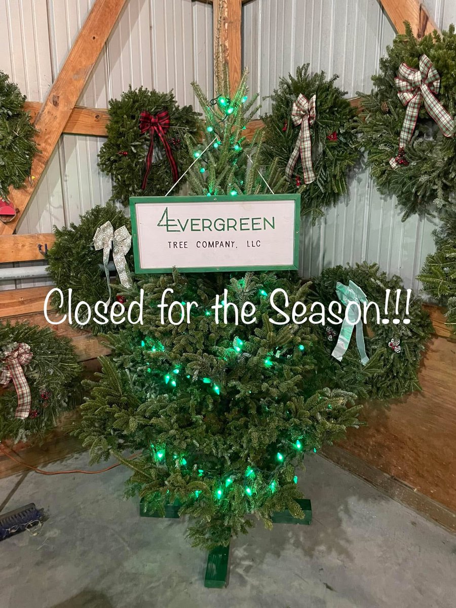 4EvergreenTree's tweet image. From all of us at 4E, we thank you for your business and look forward to serving you next year! We are officially closed for the 2024 season. May you all have a blessed holiday season! 

Joe Cannon and Pat McConkey