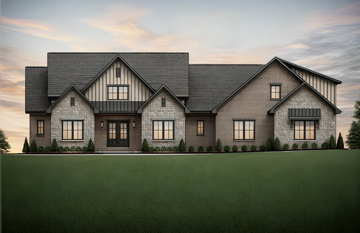 When designing a 1 1/2 story home with ideal curb appeal, the goal is to create a welcoming, balanced, and visually appealing exterior. Here's a front elevation of a home in the design process. #homedesign #kessendesign