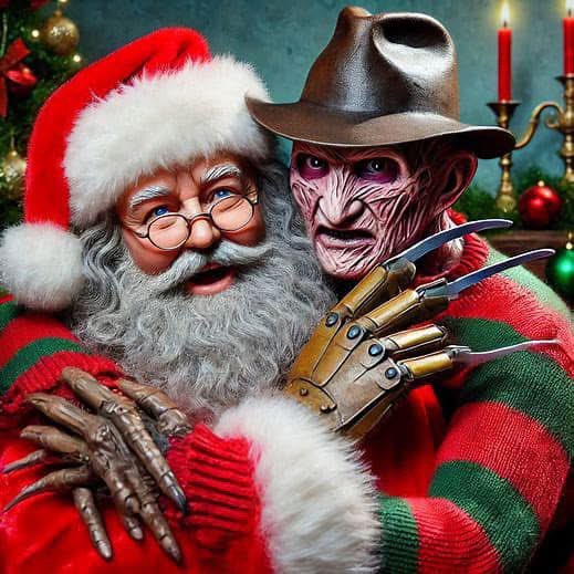 Chucky_Tribute's tweet photo. Hugs with Santa🎅🏼
.
.
.
#HorrorAI 
#HorrorFamily 
#Horror_Is_Real 
#horrorartist https://t.co/rLk7c7QEHL