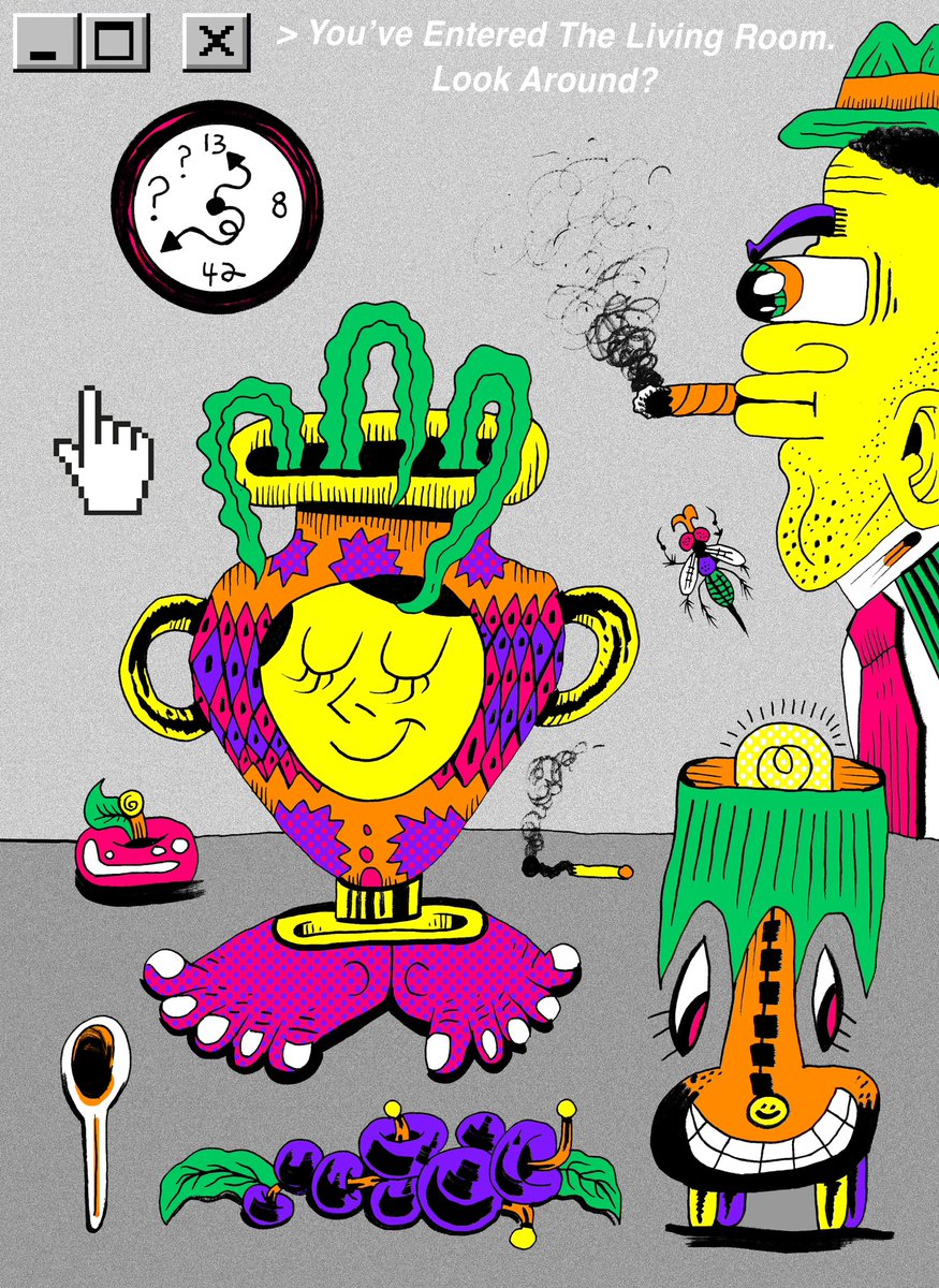 Point and Click Living Room. 🖥️ 
#drawing #liminal