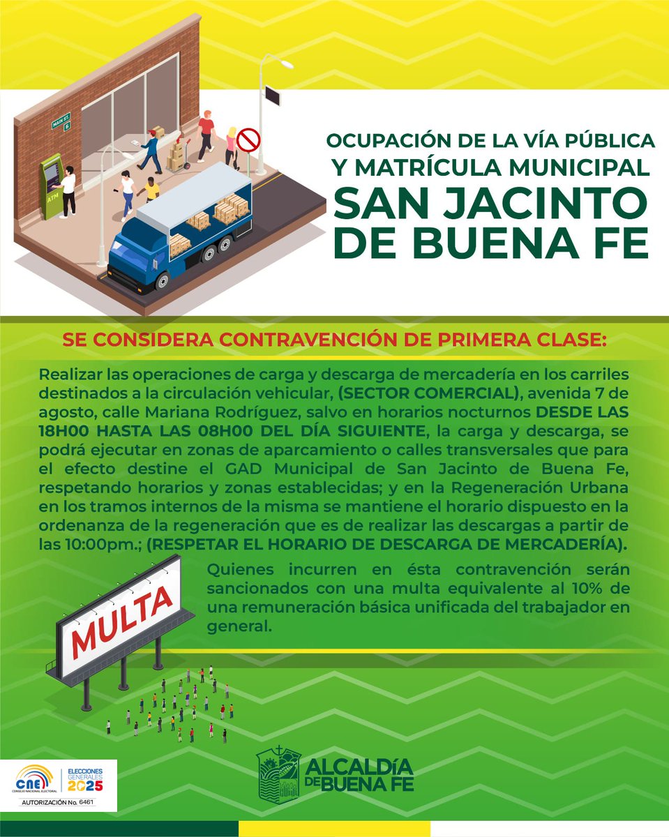 jorga36's tweet photo. 🟢🟡| ALCALDÍA DE BUENA FE 

📌Comunicado.
OCUPACIÓN DE LA VÍA PÚBLICA. 

#PorUnMejorBuenaFe https://t.co/vdPPtgkjO5
