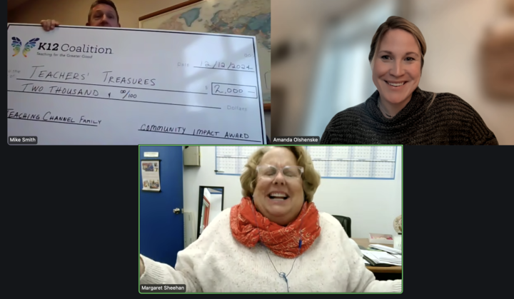 TeachingChannel's tweet photo. 🍎 We were thrilled to present a donation to Teachers' Treasures in Indianapolis. 

Teachers' Treasures works to ensure teachers and students in their area have access to free, vital supplies and resources for classroom success. ✏️👏🏼

#Teacherstreasures #teachingchannel https://t.co/GKqD3GBn0R