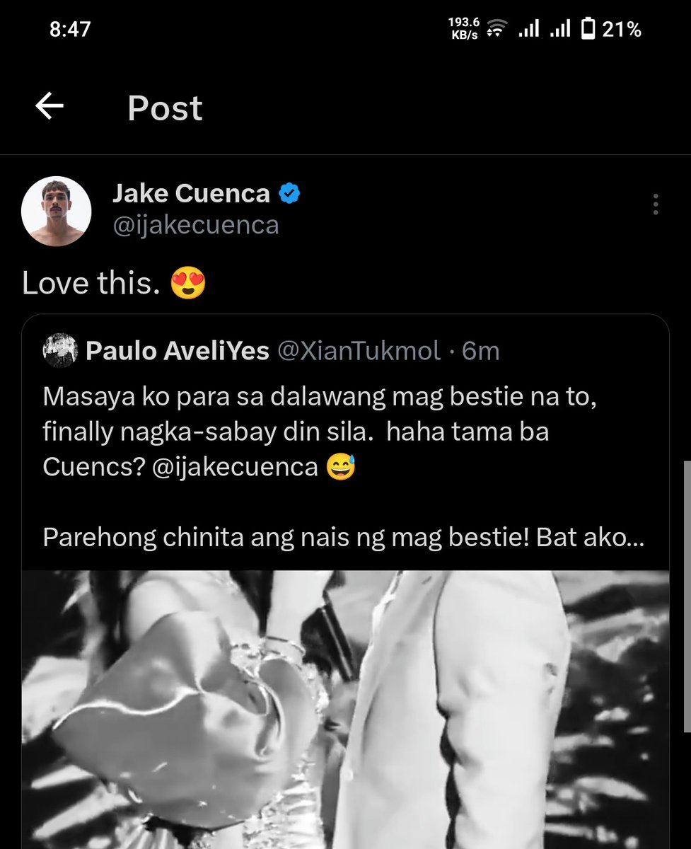 XianTukmol's tweet photo. 😭 yong caption ko! Meaning ba nyan nag agree siya? Hahahah as an OA fan https://t.co/c7clEelzbg
