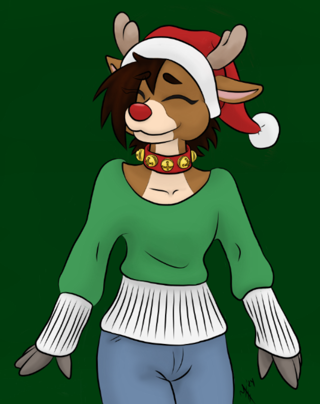 nyxx6030's tweet photo. cutie reindeer for the season! #furryart #furry #holidays #christmas #digitalart #oc #nonbinaryartist #enbyartist #furryartist #firealpaca64 #wacomone12 #reindeer #cute https://t.co/WP1gROtBLB