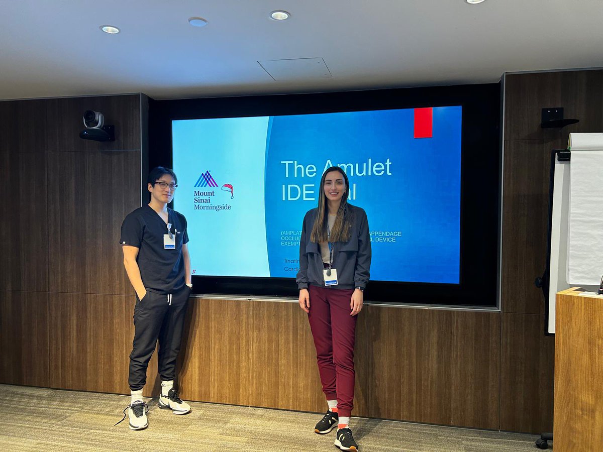 Cardiology Fellows at Mount Sinai Morningside (@msmcardsfellows) on Twitter photo Our first year fellows did an amazing job presenting the most exciting trials from #AHA2024, Excellent job Dr. Saralidze and Dr. Koh on the Amulet IDE trial 👏👏#electrophysiology #Cardiology #MedicalInnovation <a href="/TinaSaralidzeMD/">Tinatin Saralidze, MD</a> <a href="/MountSinaiHeart/">Mount Sinai Fuster Heart Hospital</a> <a href="/MSMorningside/">Mount Sinai Morningside</a> Our first year fellows did an amazing job presenting the most exciting trials from #AHA2024, Excellent job Dr. Saralidze and Dr. Koh on the Amulet IDE trial 👏👏#electrophysiology #Cardiology #MedicalInnovation <a href="/TinaSaralidzeMD/">Tinatin Saralidze, MD</a> <a href="/MountSinaiHeart/">Mount Sinai Fuster Heart Hospital</a> <a href="/MSMorningside/">Mount Sinai Morningside</a>