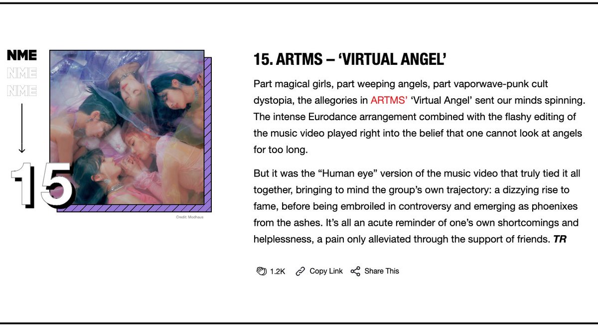Best K-pop Songs 2024 called “Virtual Angel.” from ARTMS on the 15th chart!