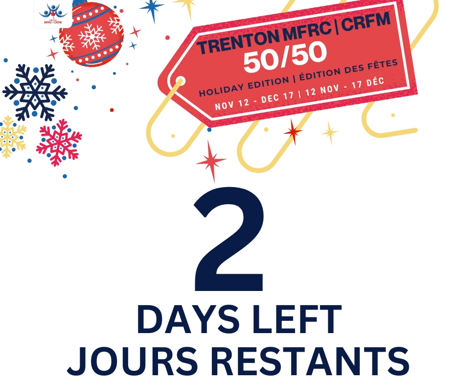 The countdown is almost over! You’ve got just 2 DAYS to grab your tickets for our 50/50 Raffle and get a shot at winning HALF of the growing jackpot! 

Don’t wait! Only 2 days left to enter! 

🔗 rafflebox.ca/raffle/trenton… 
🗓️ Draw date: December 19, 2024