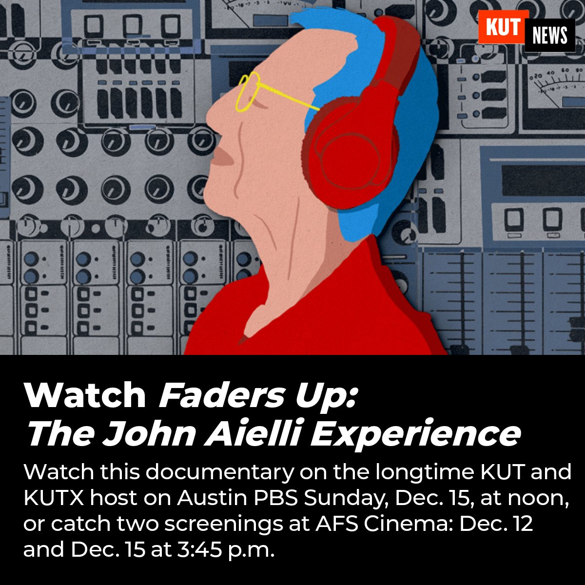 You still have time to catch "Faders Up: The John Aielli Experience" either on @AustinPBS or in person at @AustinFilm this week.
l8r.it/NPdv