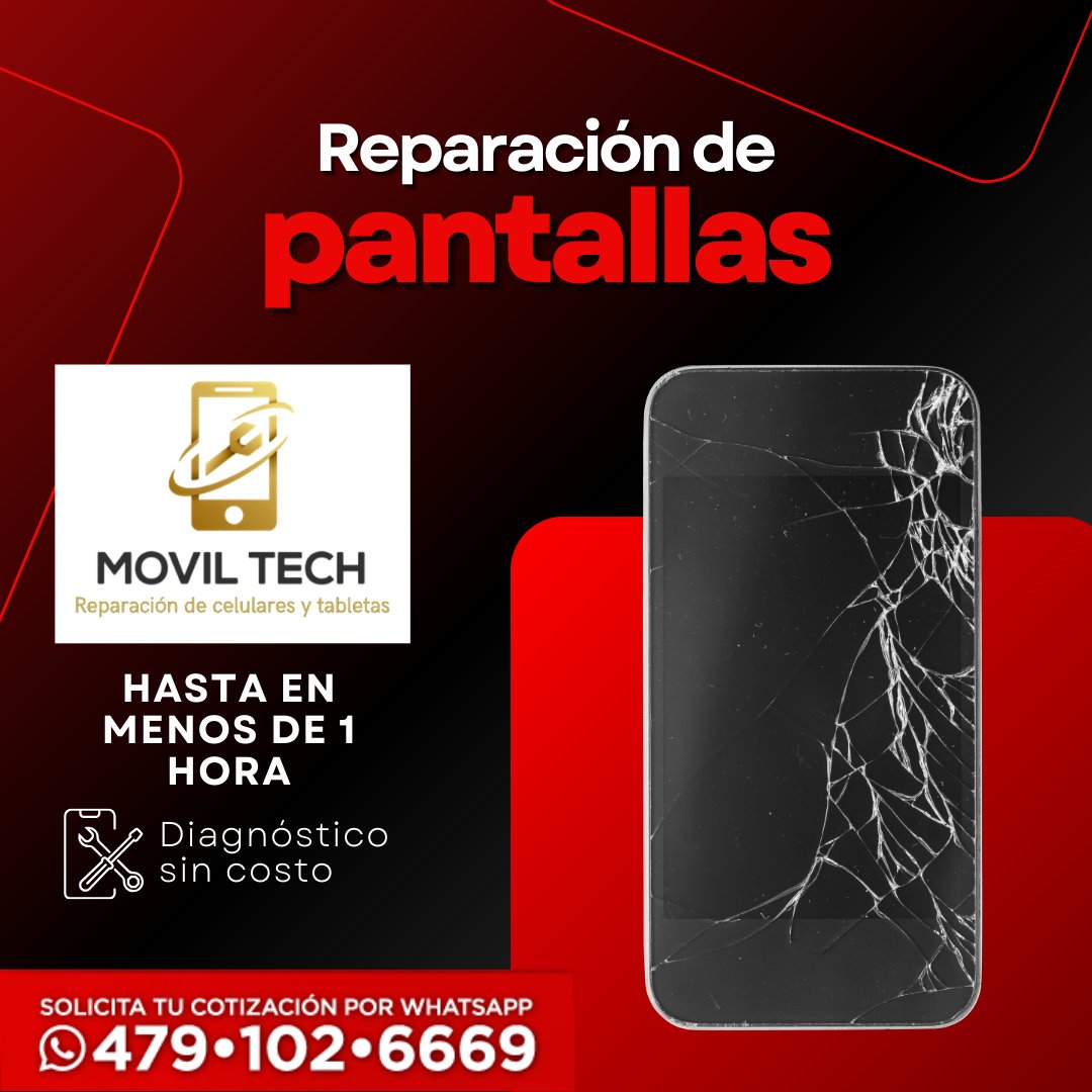 MovilTechDF's tweet photo. ¿Tu pantalla está rota? ¡No te preocupes! En Movil Tech , somos expertos en cambiar pantallas de smartphones de forma rápida y segura. 🛡️

- Seguridad garantizada: Utilizamos herramientas y técnicas avanzadas para asegurar que tu dispositivo esté en las mejores manos.
- Componentes de alta calidad: Solo usamos piezas de la más alta calidad para que tu smartphone quede como nuevo.
- Técnicos certificados: Nuestro equipo está altamente capacitado y certificado para realizar cualquier reparación.
- Garantía de servicio: Ofrecemos garantía en todas nuestras reparaciones para tu tranquilidad.
¡Confía en los expertos y dale una nueva vida a tu smartphone! 💪📲
#reparacioniphone #smartphone #ipad #iphonerepair #iphone #reparacionsamsung #sears #huawei #ipad #reparacionsmartphone