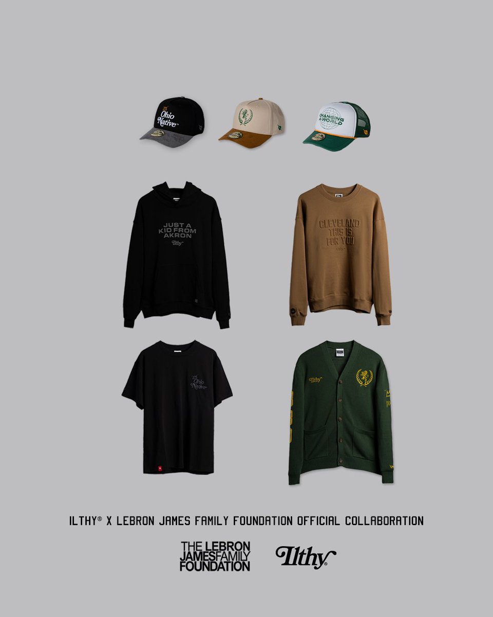 The wait is over.

The ILTHY® For The LeBron James Family Foundation collection is here.

Each piece is crafted with the finest materials and inspired by the mission of @ljfamfoundation, celebrating community and legacy of the kid from Akron.

Shop here: tinyurl.com/mrxemc3t