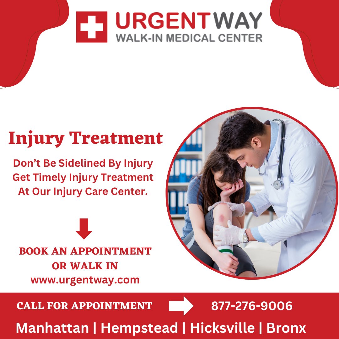urgentwayNYC's tweet photo. Injury Treatment
Don’t Be Sidelined By Injury
Get Timely Injury Treatment At Our Injury Care Center.
BOOK AN APPOINTMENT OR WALK IN:
https://t.co/RXir5Rp41n
#sportinjury #physicaltherapy #sportsinjury #injury #physiotherapy #kneeinjury #injuryprevention #urgentway #clinicsics https://t.co/JQtC86EIiJ